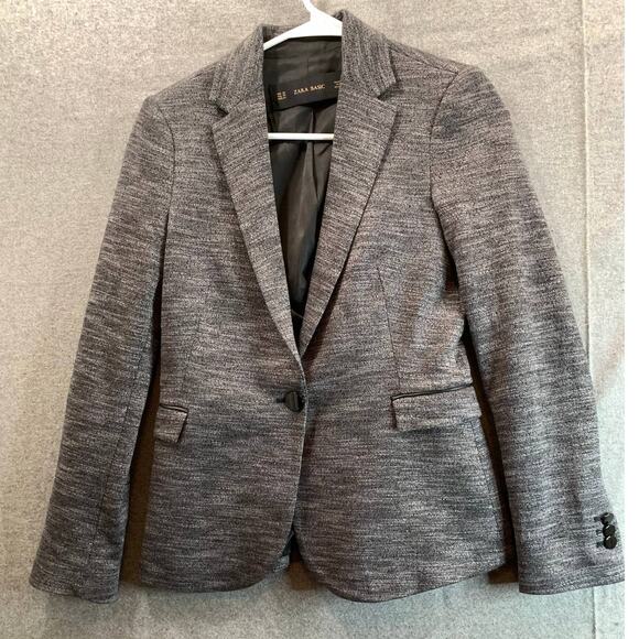 ZARA Basic Suits Womens Size Extra Small Gray Formal Top Blazer - Picture 1 of 7